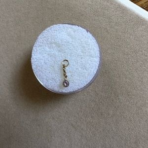 14k Yellow Gold Pink Sapphire Charm